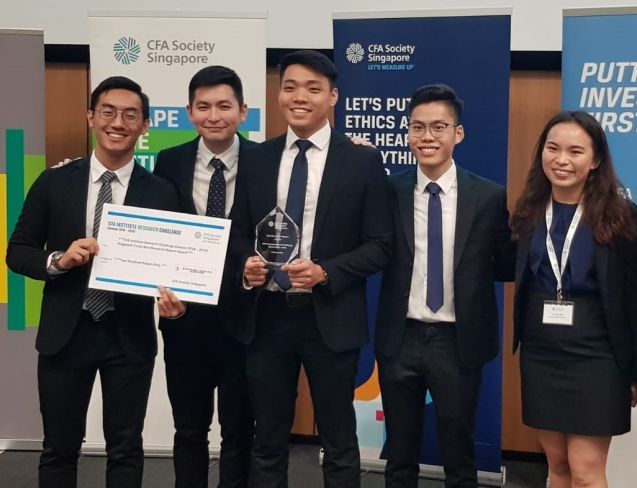 FIVE SMU UNDERGRADUATES WILL REPRESENT SINGAPORE AT ASIA-PACIFIC CFA INSTITUTE RESEARCH CHALLENGE THIS MONTH