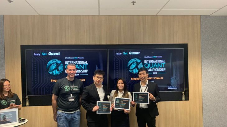 SMU TEAM WINS SINGAPORE FINALS OF 2019 INTERNATIONAL QUANT CHAMPIONSHIP