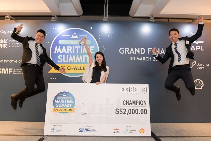 SMU TRIO WINS INAUGURAL MSC MARITIME SUMMIT CASE CHALLENGE 2019